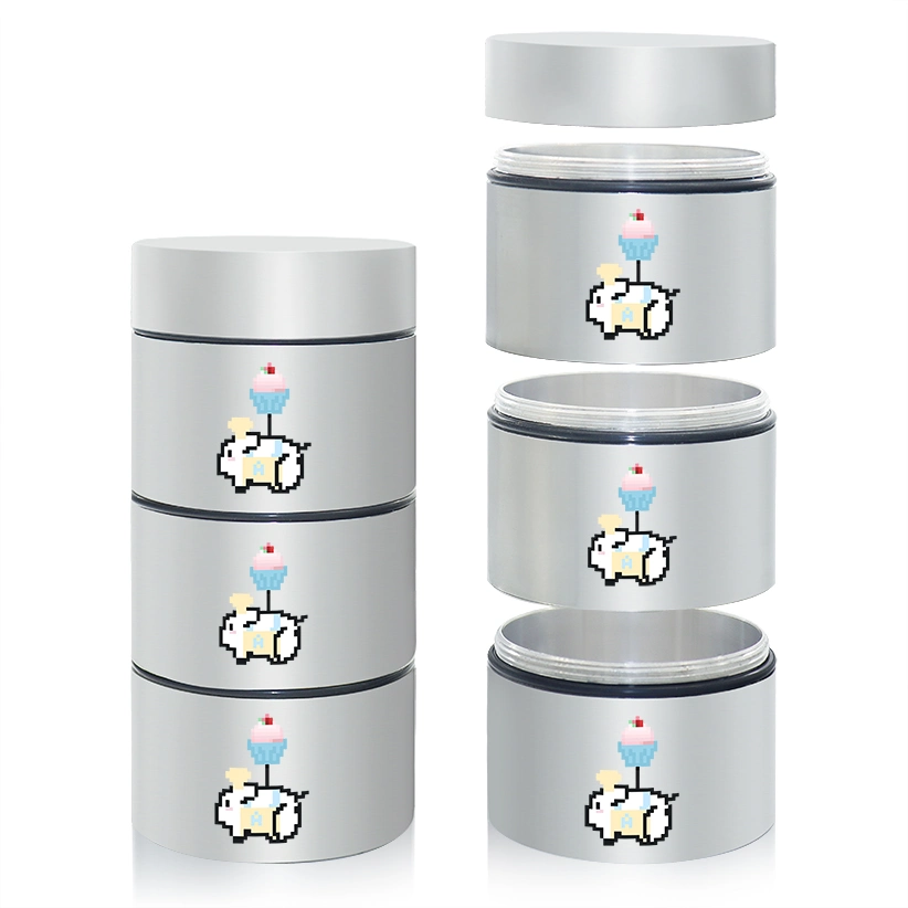 2oz Eco Friendly Herb Tobacco Packing Scent-Proof Child Resistant Aluminium Metal Container