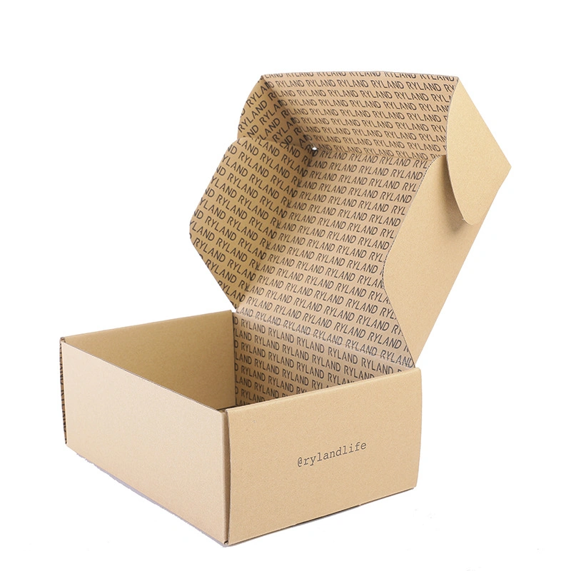 Custom Printed Logo Foldable Flat E-Flute Corrugated Cardboard Kraft Paper Clothes Shoes Jewelry Packaging/ Shipping/ Packing/ Mailer Christmas Gift Carton Box