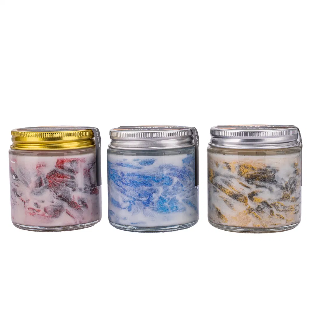 Custom Clear Glass Pillar Candle Jar with Decorative Metal Candle Lid