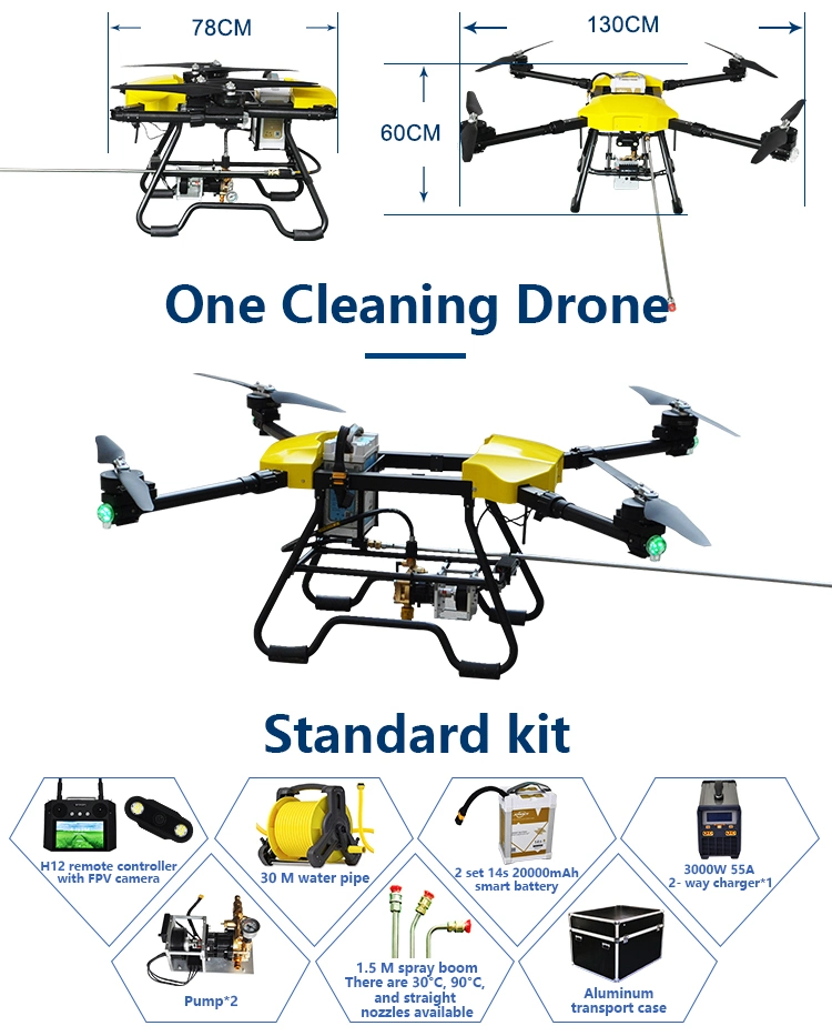 Safe, Efficient and Cost-Effective Cleaning Drone, Suitable for Cleaning Large-Area Photovoltaic Solar Panels, and Can Realize Autonomous Operations