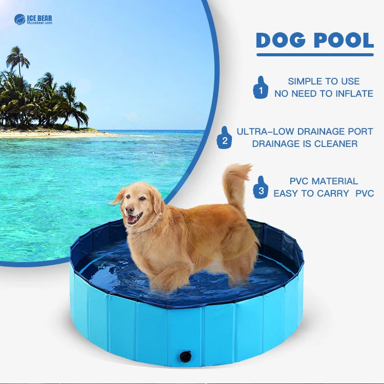 Small Foldable Swimming Paddling Pool for Pets - 80X20cm