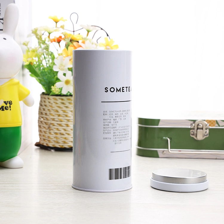 Tall Round Customized Coffee Loose Tea Packaging Air Tight Tea Tin Can