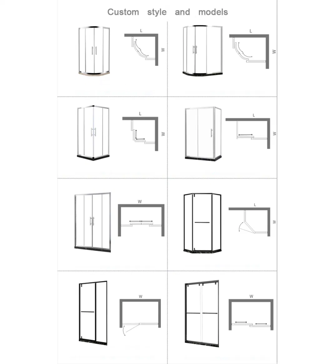 Tempered Glass Door Shower Enclosure Custom Shower Enclosure