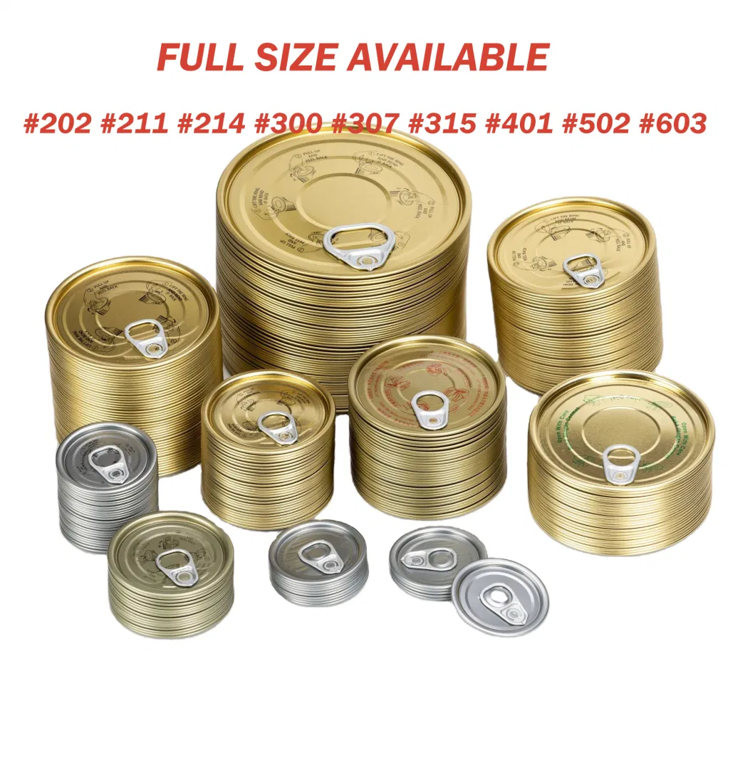 Hongbo Manufacture 73mm Golden Silver Color Easy Open Top Lid Tin Open for Food Cans Packaging