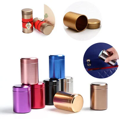 Mini Metal Tin Canisters Tea Coffee Sugar Jar Powder Container Storage Box Gift