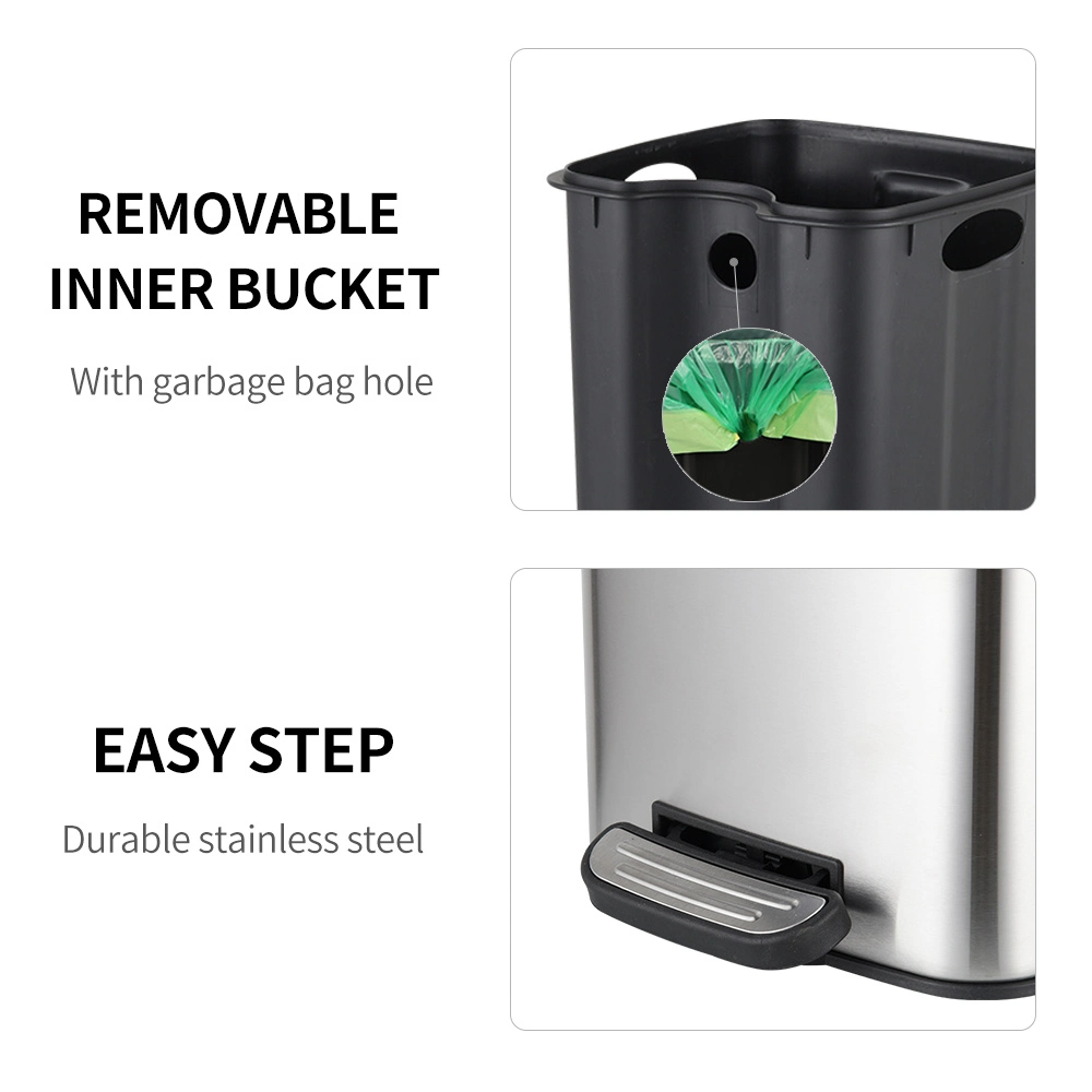 Victory New Arrival Matt Black Cost-Effective Square Trash Can