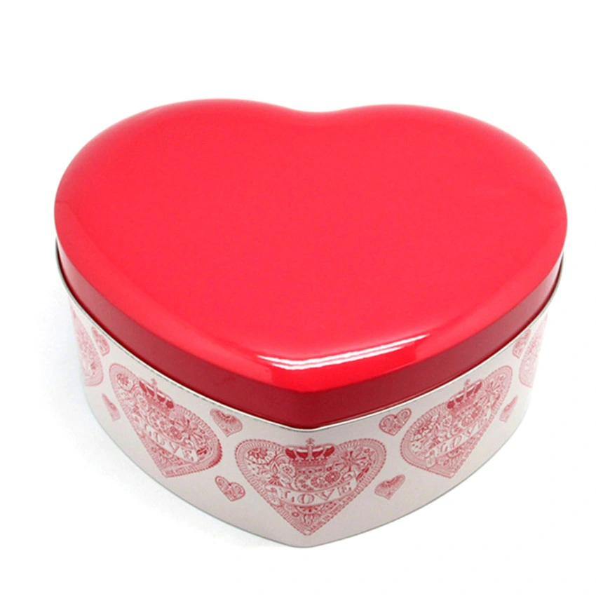 Wedding Heart Tin Box, Small Heart Shaped Tin, Candy Metal Box
