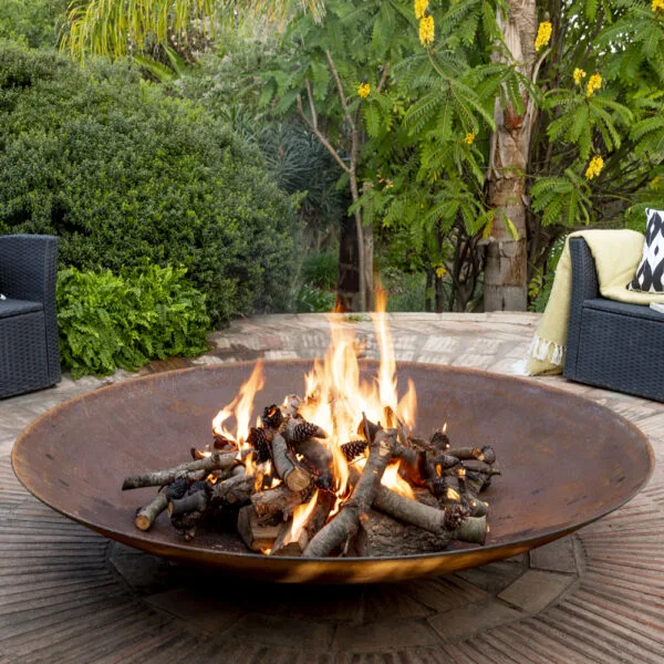 Corten Steel Tabletop Standing Fire Pit