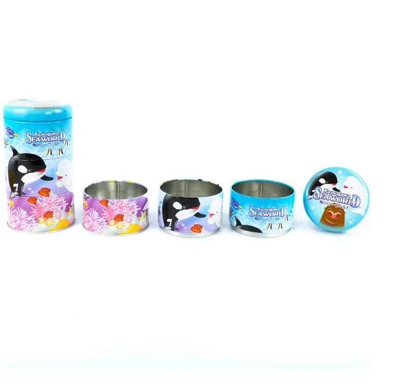 En71-3 Food Safe 3 Tier Round Tea Tin Box Packaging