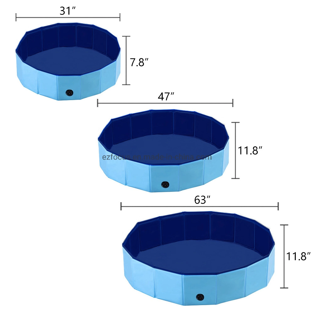 Portable Kiddie Pool Dog Foldable Paddling Pool PVC Dog Pet Kids Bath Pool Swimming Pool Non-Slip Pet Puppy Cat Bathing Tub for Indoor Outdoor Wbb12747