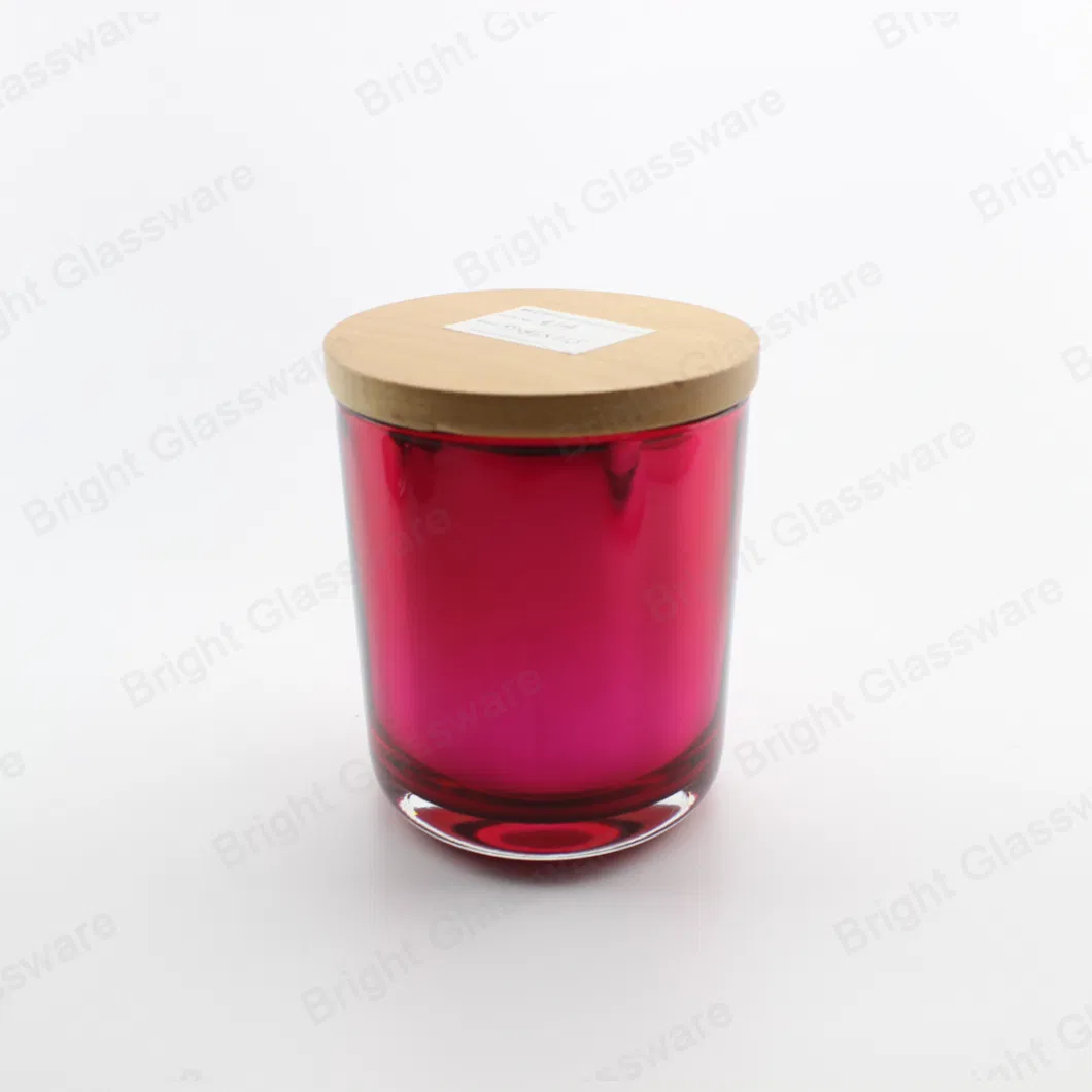 Decorative Copper Gold Silver Glass Candle Jar with Metal Lid