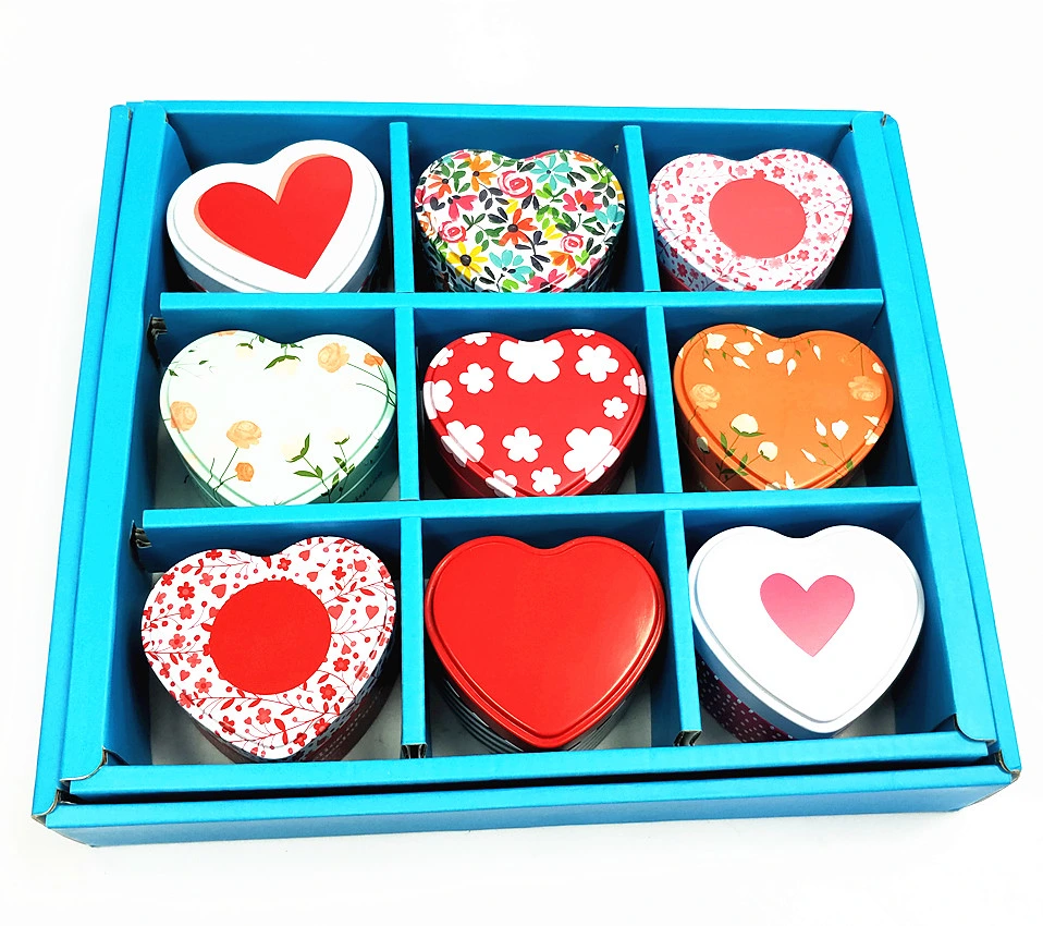 Wedding Heart Tin Box, Small Heart Shaped Tin, Candy Metal Box