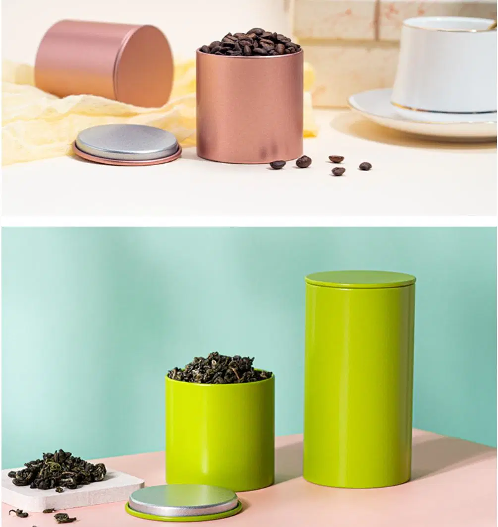 High Quality Low Price Round Tea Tin Can Metal Airtight Tea Tin Box with Flush Appearance