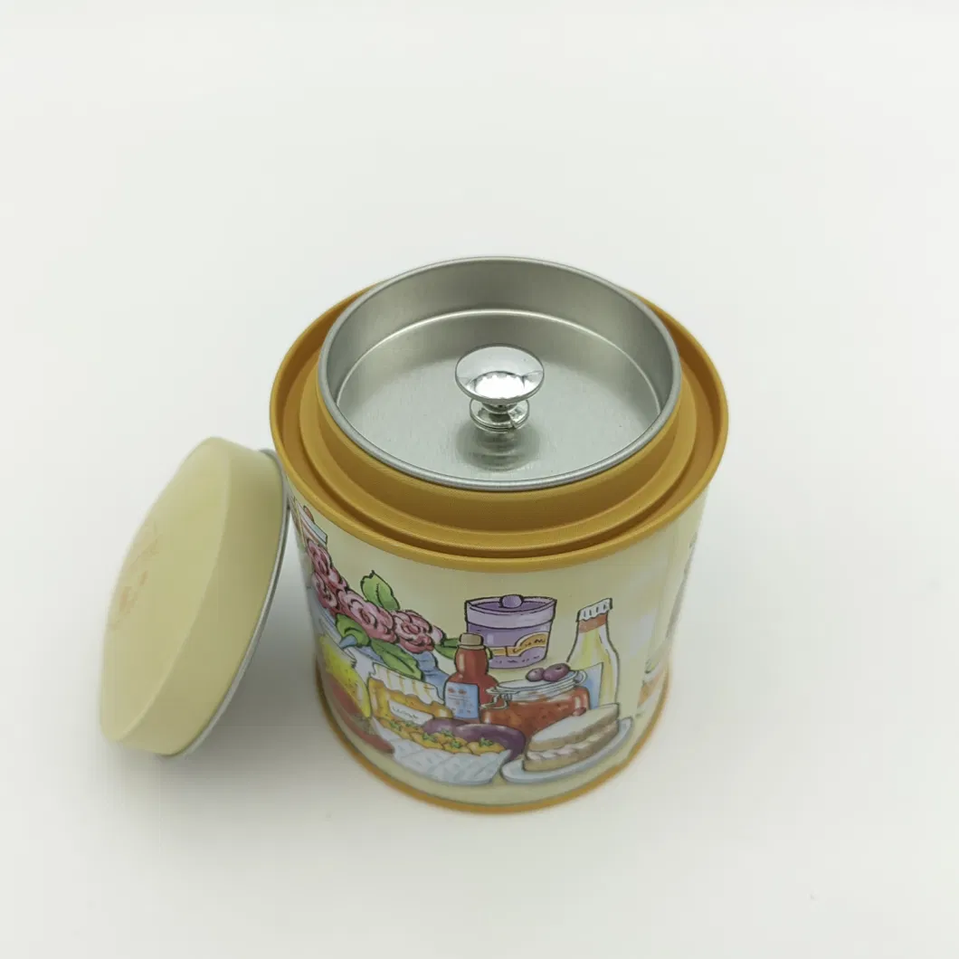 Popular Style Metal Black Tea Tinplate Can Seal Pot Candy Tin Box