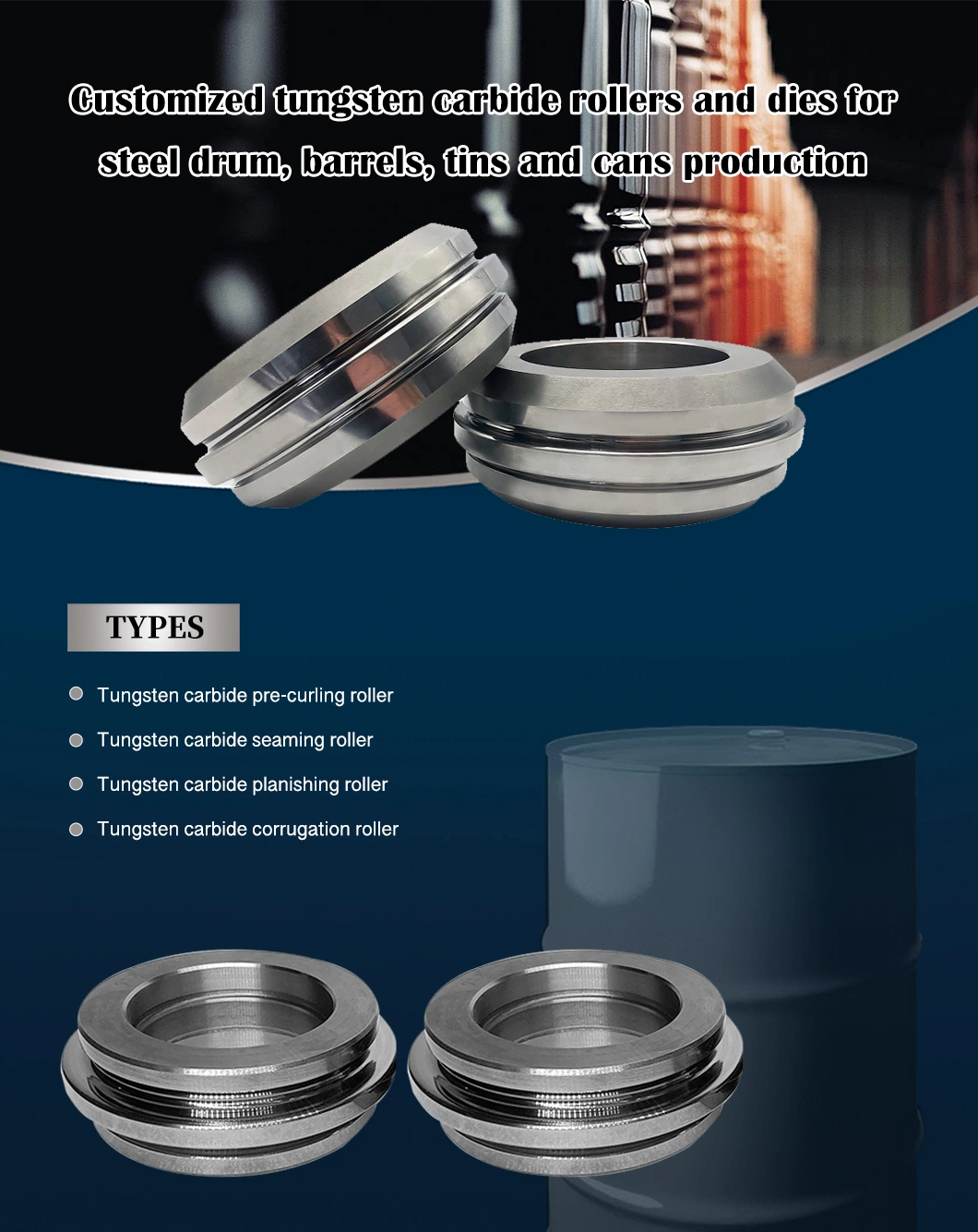 Tungsten Carbide Seaming Chunk Appllied in Tin Containers and Metal Packaging