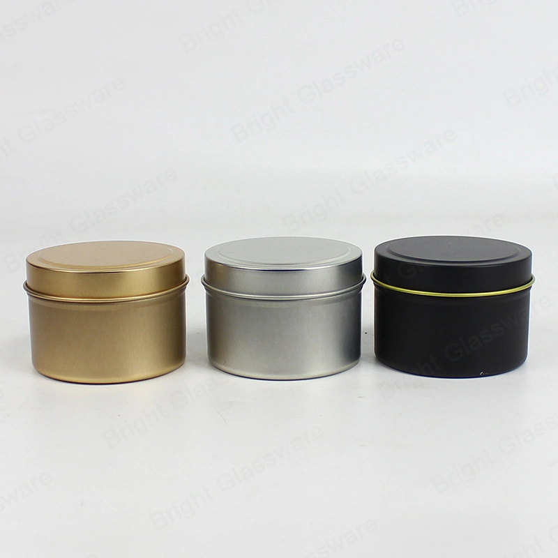 Candle Travel Jar Round Matte Black Tin Box for Candle Use