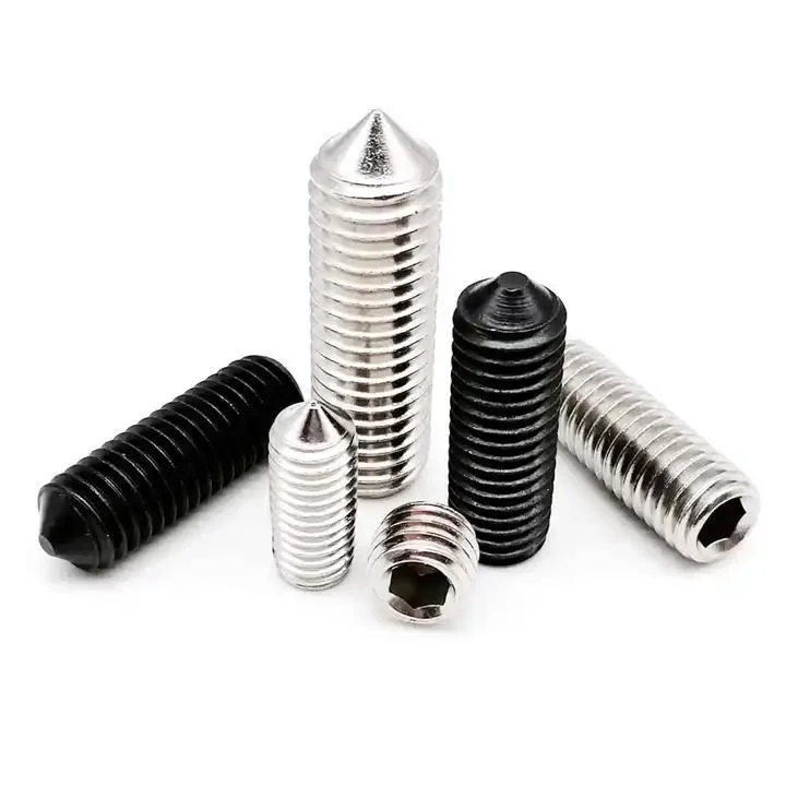 White Black Zinc Plated Headless Hex Recessed Grub Screws