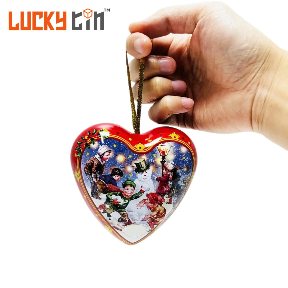 Custom Tinplate Valentine Day Packaging Black Heart Shaped Metal Box Food Packaging Vold Tin Jar