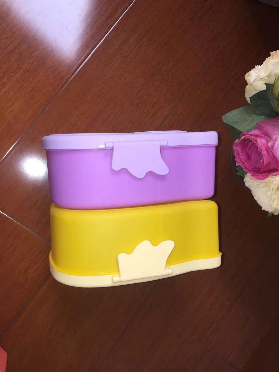 Cute Kids Cartoon Owl Plastic Lunch Box Portable Bento Box Food Container Storage Box