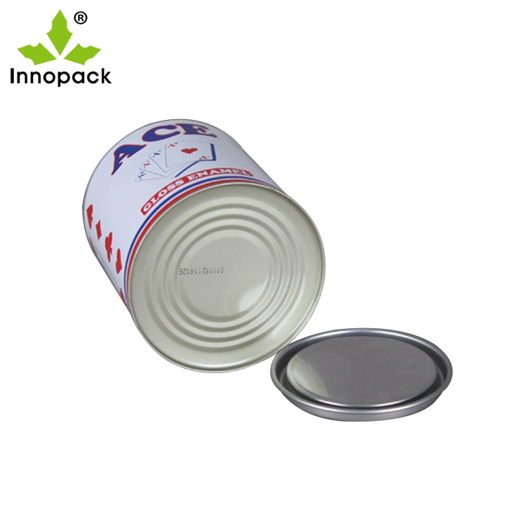 Customized Printing 0.37L Decorative Round Tin Can with Handle for Paint Glue