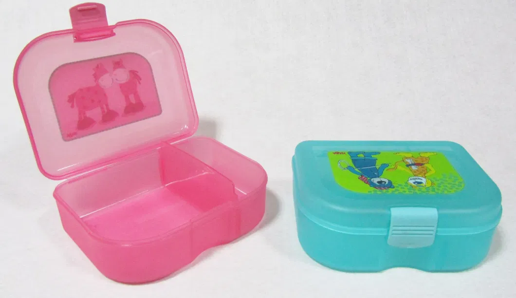 OEM Printing Plastic Lunch Box with Lock Kids Lunch Box Cute School Set