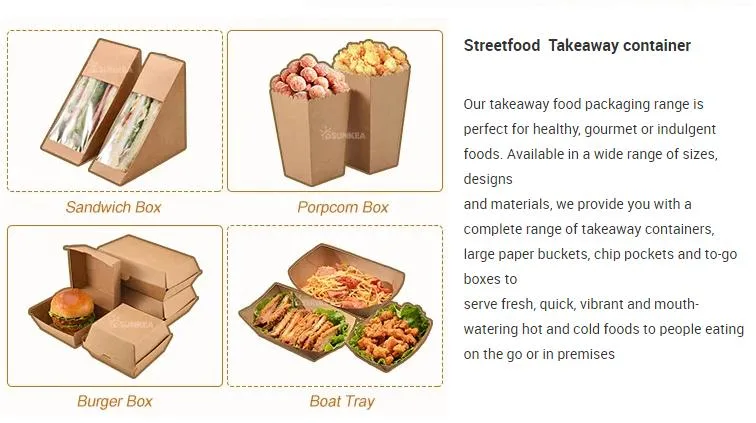 Factory Recycle Disposable Biodegradable Customized Food Packaging for Fast Food Salad Sushi Noodle Hamburger Takeaway Bowl Box