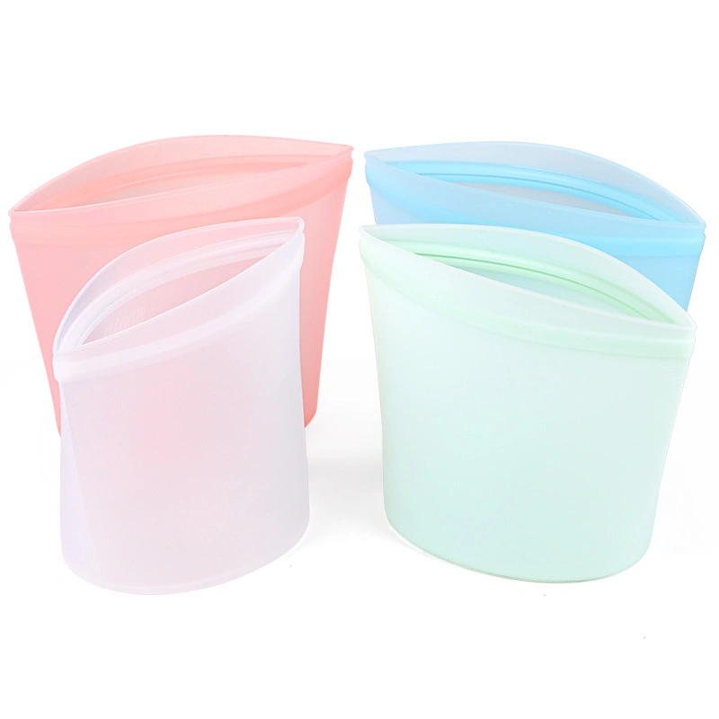 Leakproof Multi-Sizes Online Food Storage Bag Silicone Snack Container Keep Food Fresh Zipper Locked Bag