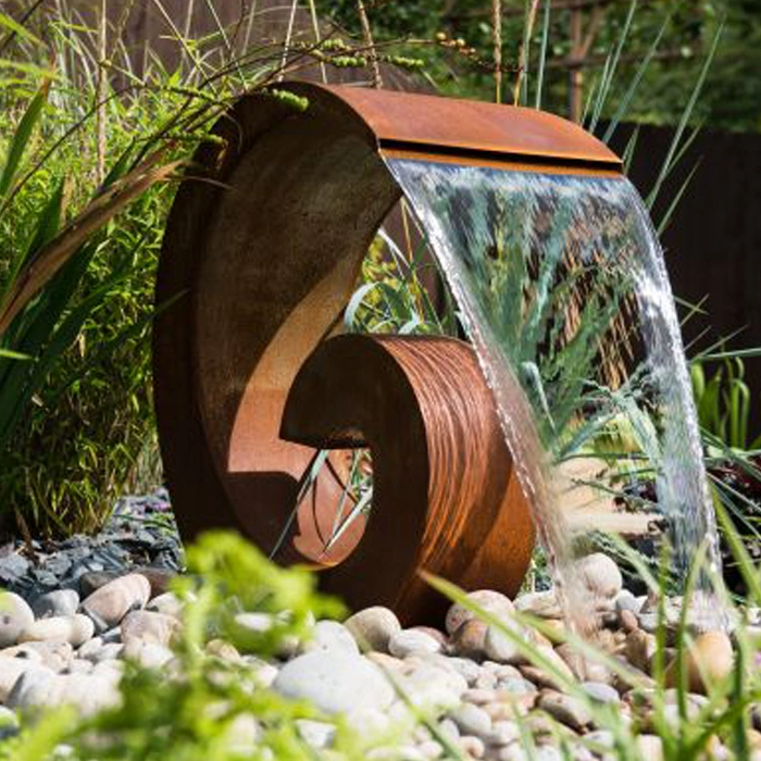 Rustic Garden Fountain Corten Steel Pond