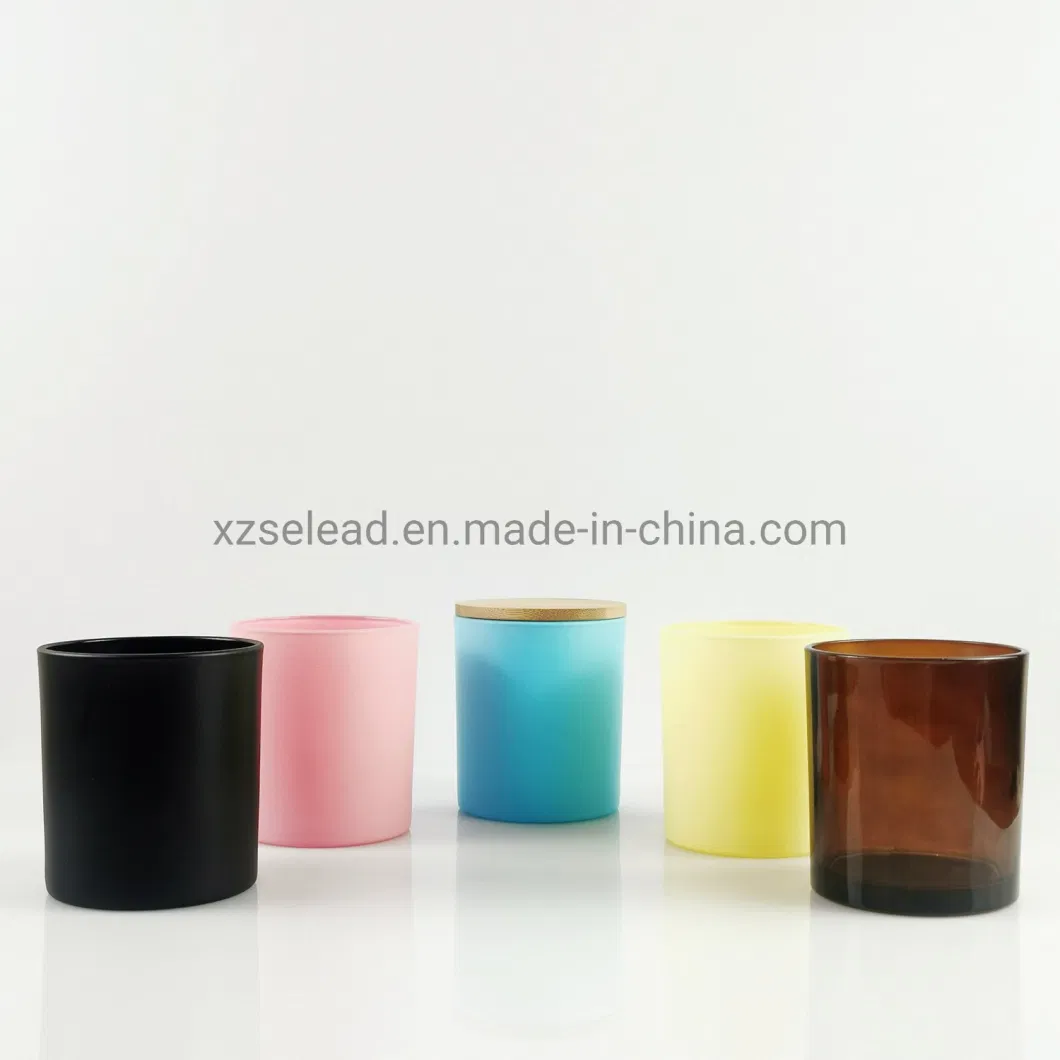 Hot Sale Custom Decorative Glass Candle Jar with Lid for Candle Making