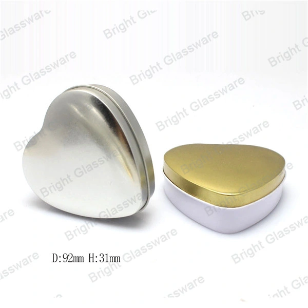 Hot Sale Heart Shape Metal Travel Tin Container for Candle