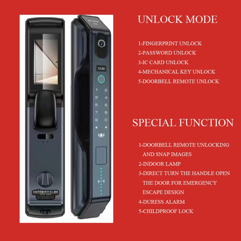 Fingerprint Password Card Key Unlock Smart Lock with Childproof Lock