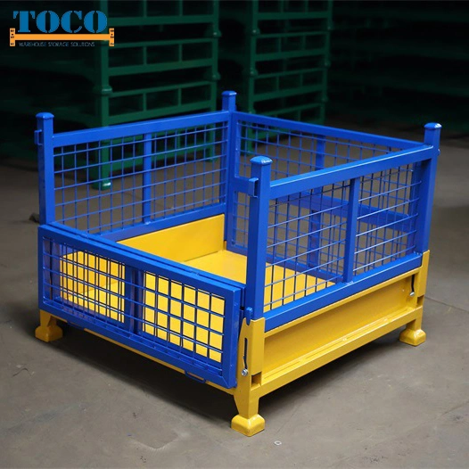 Factory Supply CE Certified Foldable Stackable Customized Steel Metal Box Container Cage