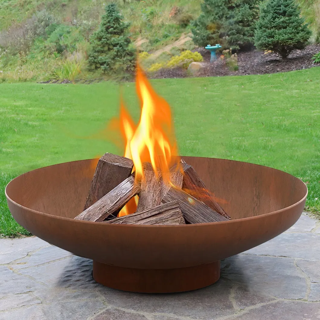 Corten Steel Tabletop Standing Fire Pit