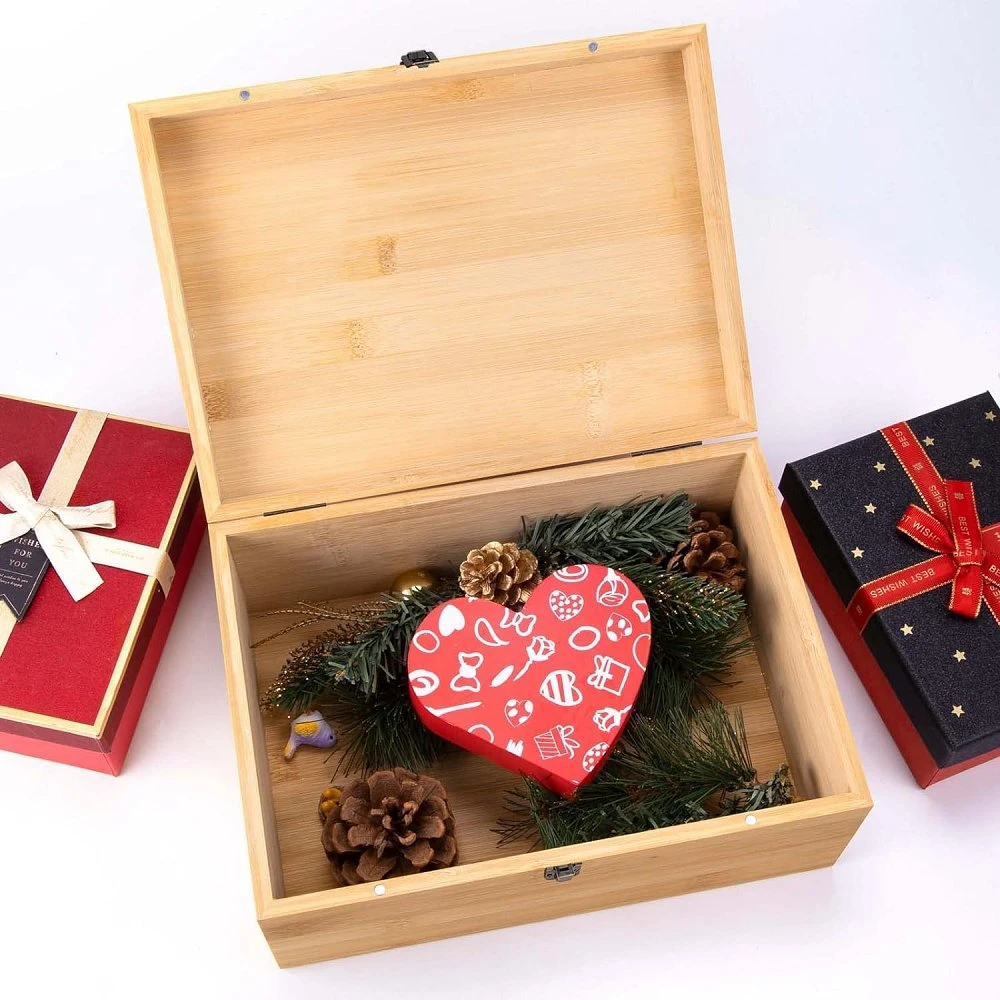 Hot Sale Luxury Metal Clasp Gift Packaging Plain Custom Wooden Box