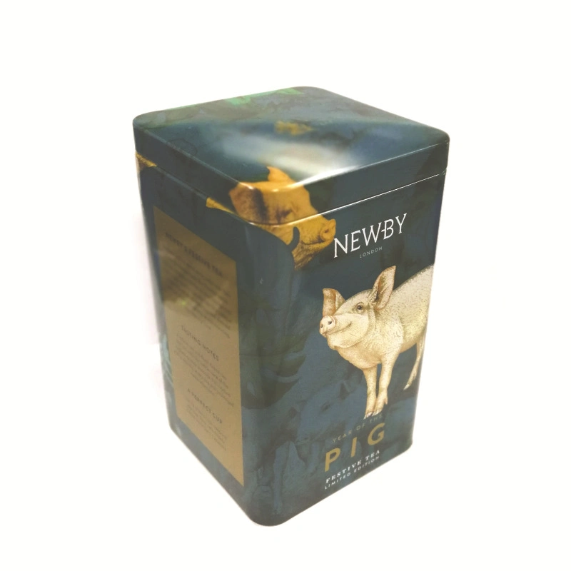 Custom Pet Food Snacks Biscuit Coffee Tea Packaging Airtight Square Tin Box