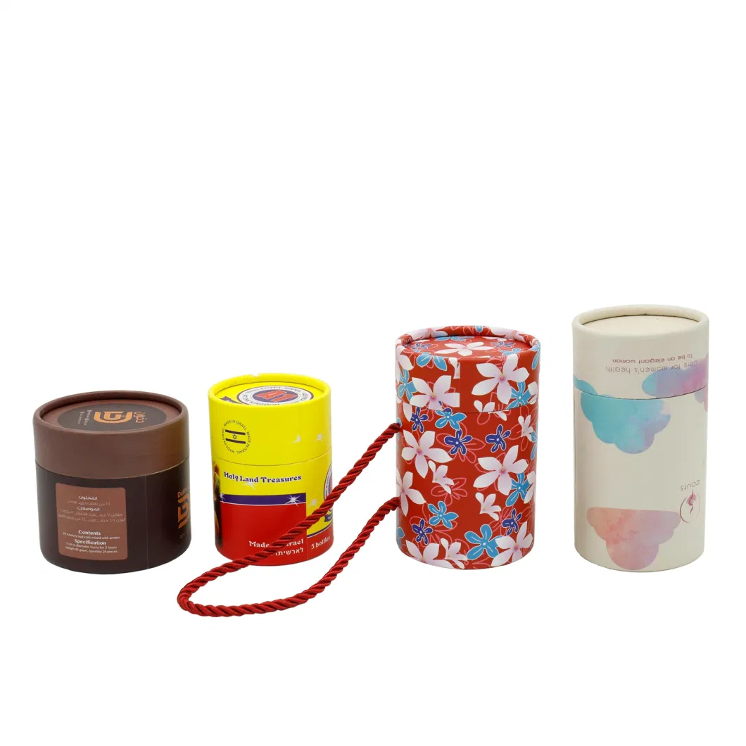 Wholesale Luxury Cylinder Paperboard Childproof Tea Tube Packaging Paper Cosmetic Canister Cylinder Packaging Box
