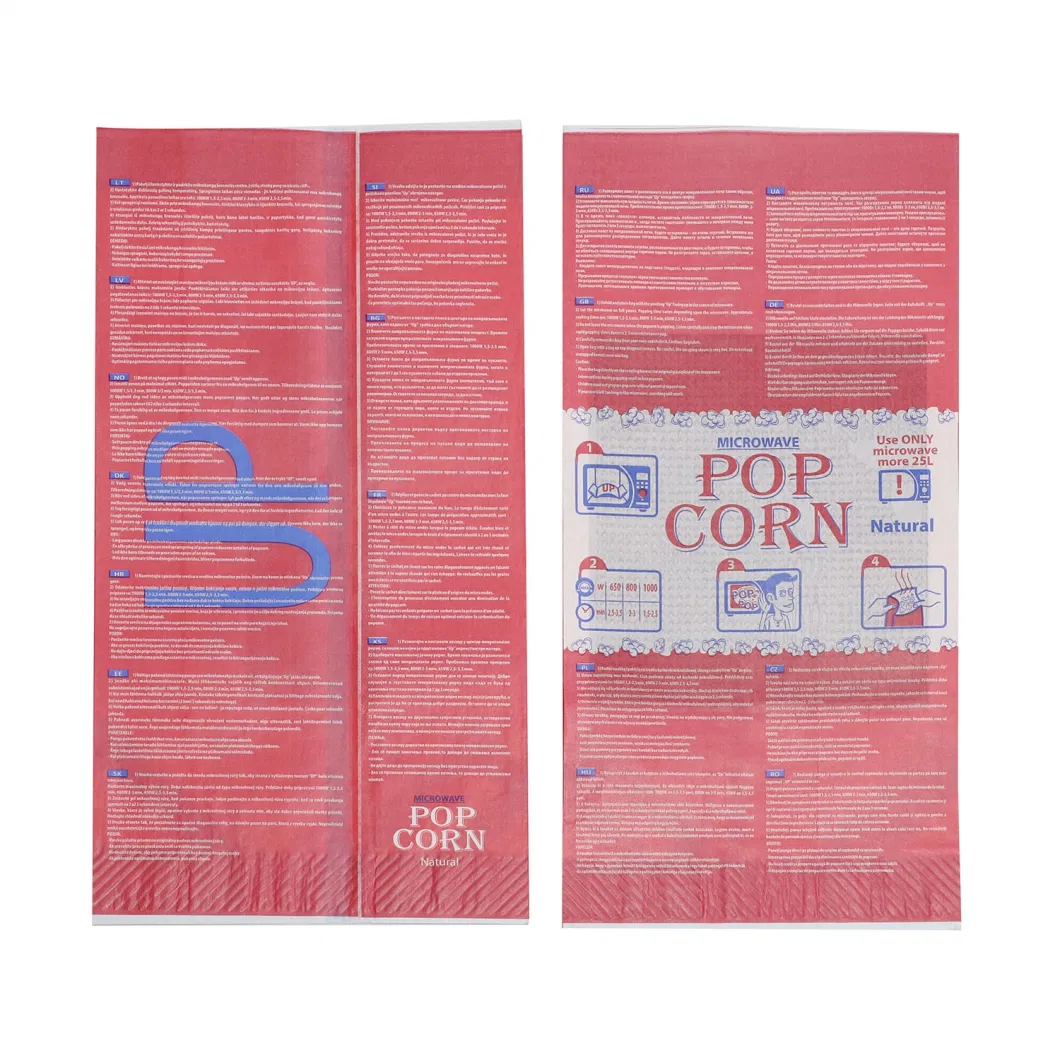 Heating High Quality Food Grade Paper Bags Popcorn Bags Paper with Window with Tin Tie