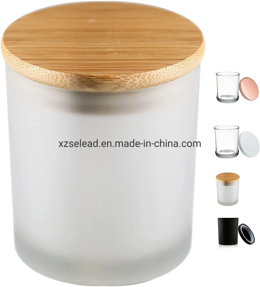 Hot Sale Custom Decorative Glass Candle Jar with Lid for Candle Making