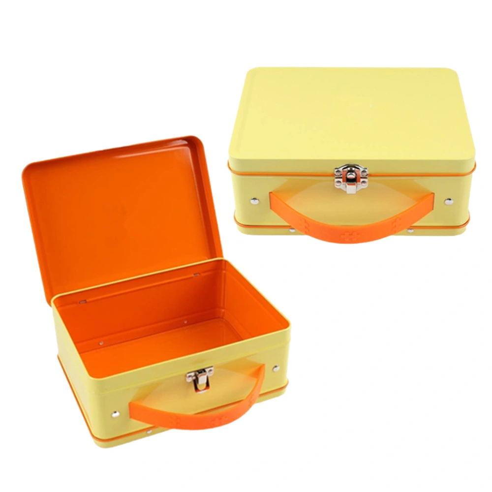 China Wholesale Handbag Tin Packaging Rectangular Metal Suitcase Food Grade Kids Tin Lunch Box