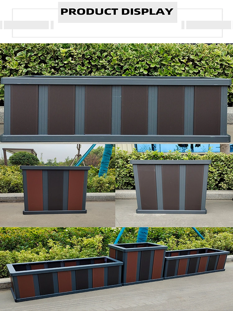 Custom Large Outdoor Public Metal Rectangle Aluminum Alloy Planter Box