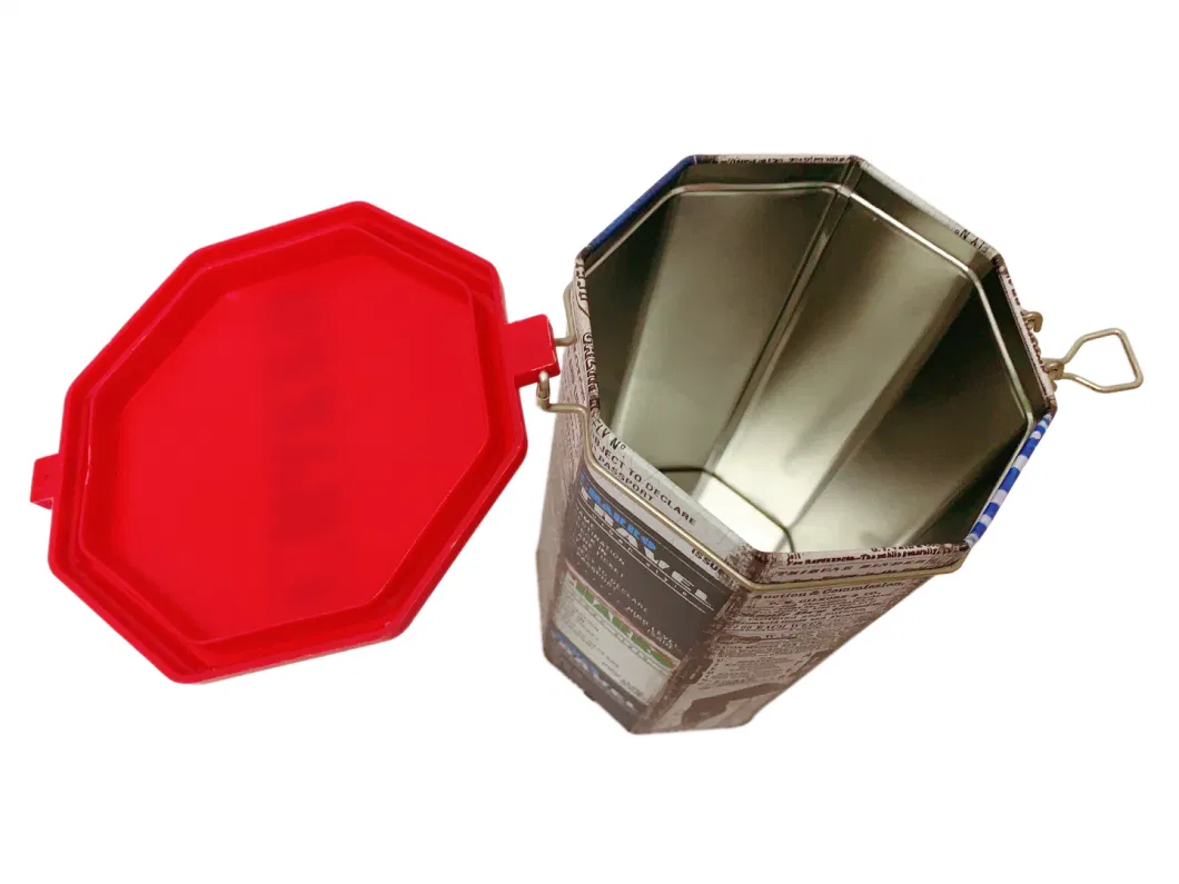 Popular Customized Metal Tea Canister Food Packaging Box Octagon Can Tea Tin with Airtight Lid Coffee Storage Tin Box