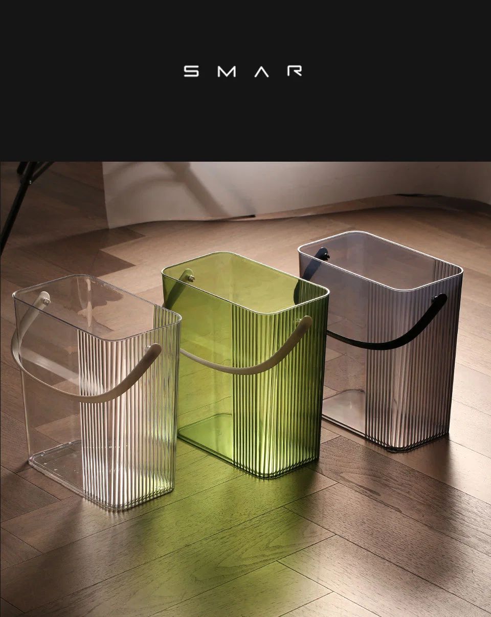 Household Kitchens and Bathrooms Plastic Portable Large Capacity Trash Cans