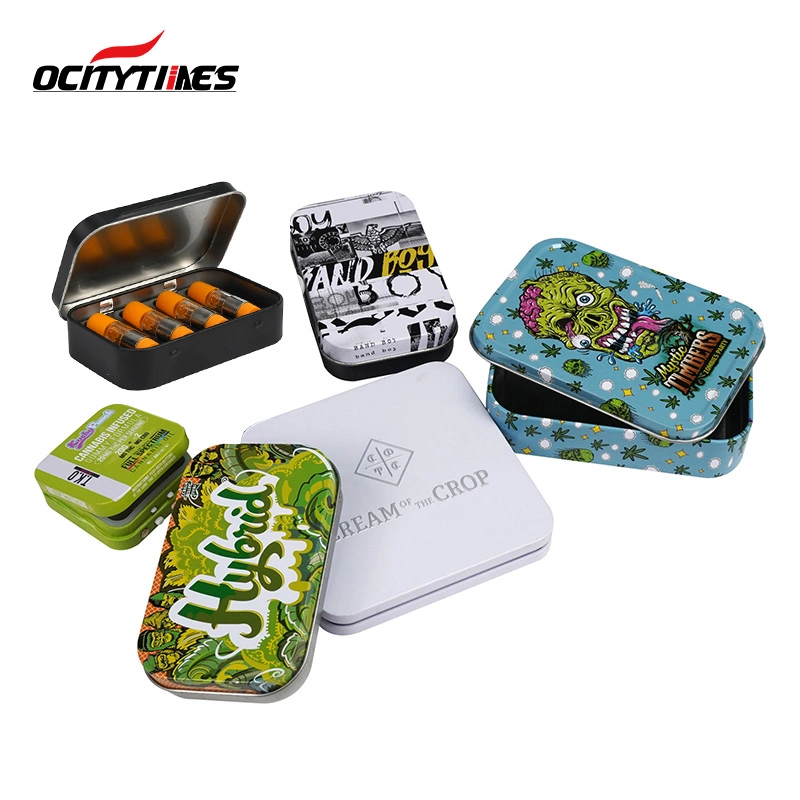 Embossed Brand Pre Roll Joint Tins Packaging with Design Sleeve