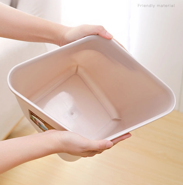 Large Capacity Household Garbage Bin Home Office Solid Color Waste Bin Shaking Lid Trash Can