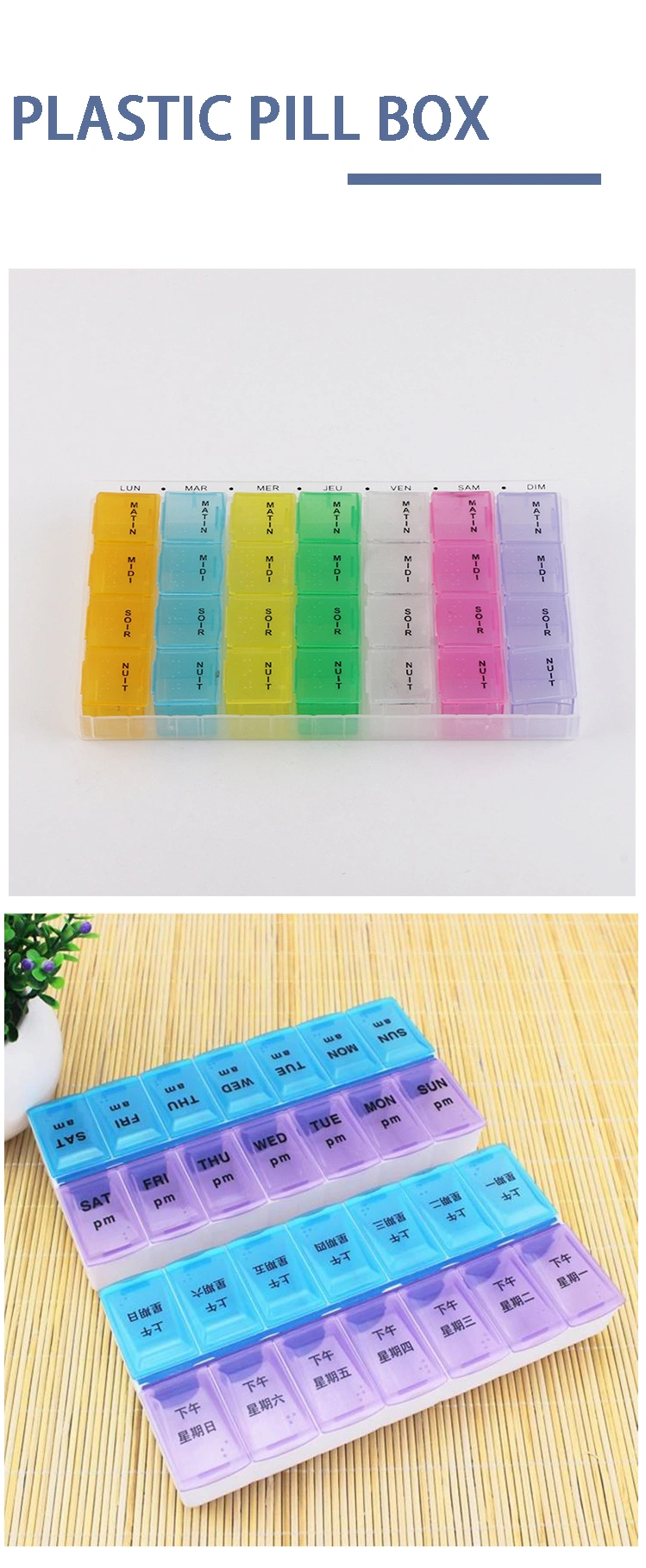 Small Tablet Pill Boxes Stackable Round Shape Medication Plastic PP Transparent Pill Box