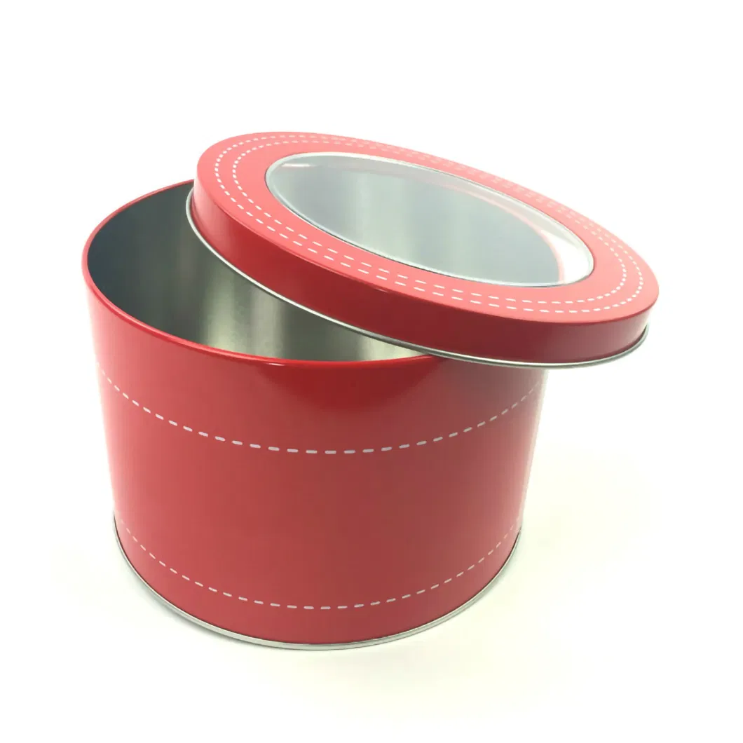 Round Window Tin Box Biscuit Tea Tin Electronic Watch Iron Box