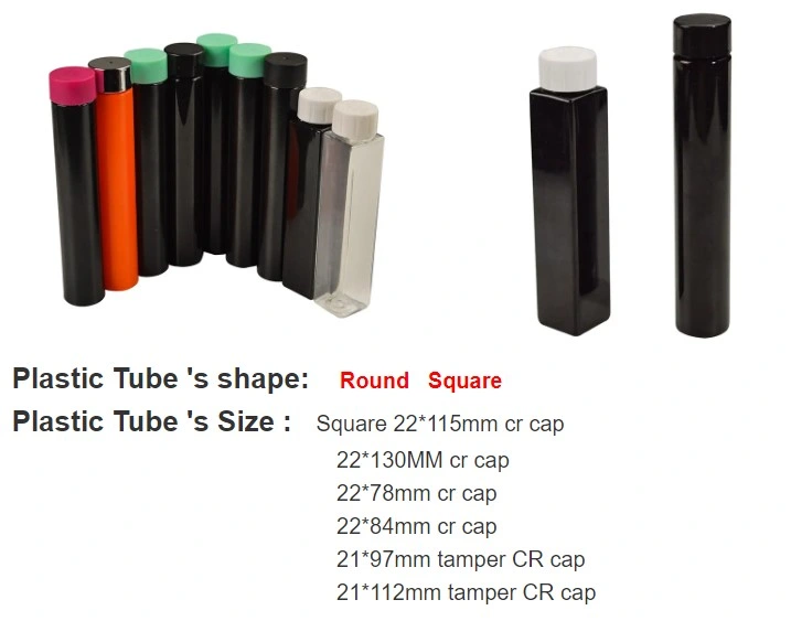 Custom Logo 110mm 116mm Pet Pre-Roll Packaging Cigarette Tube Fits Kinds of Size Cones Holder Tube