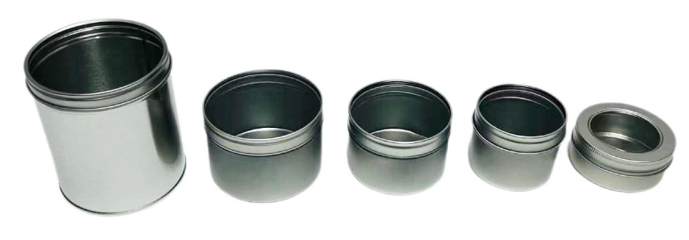 Factory Custom Aluminum Jar Container Packaging Round Metal Box Empty Small Tin Can with Clear Window