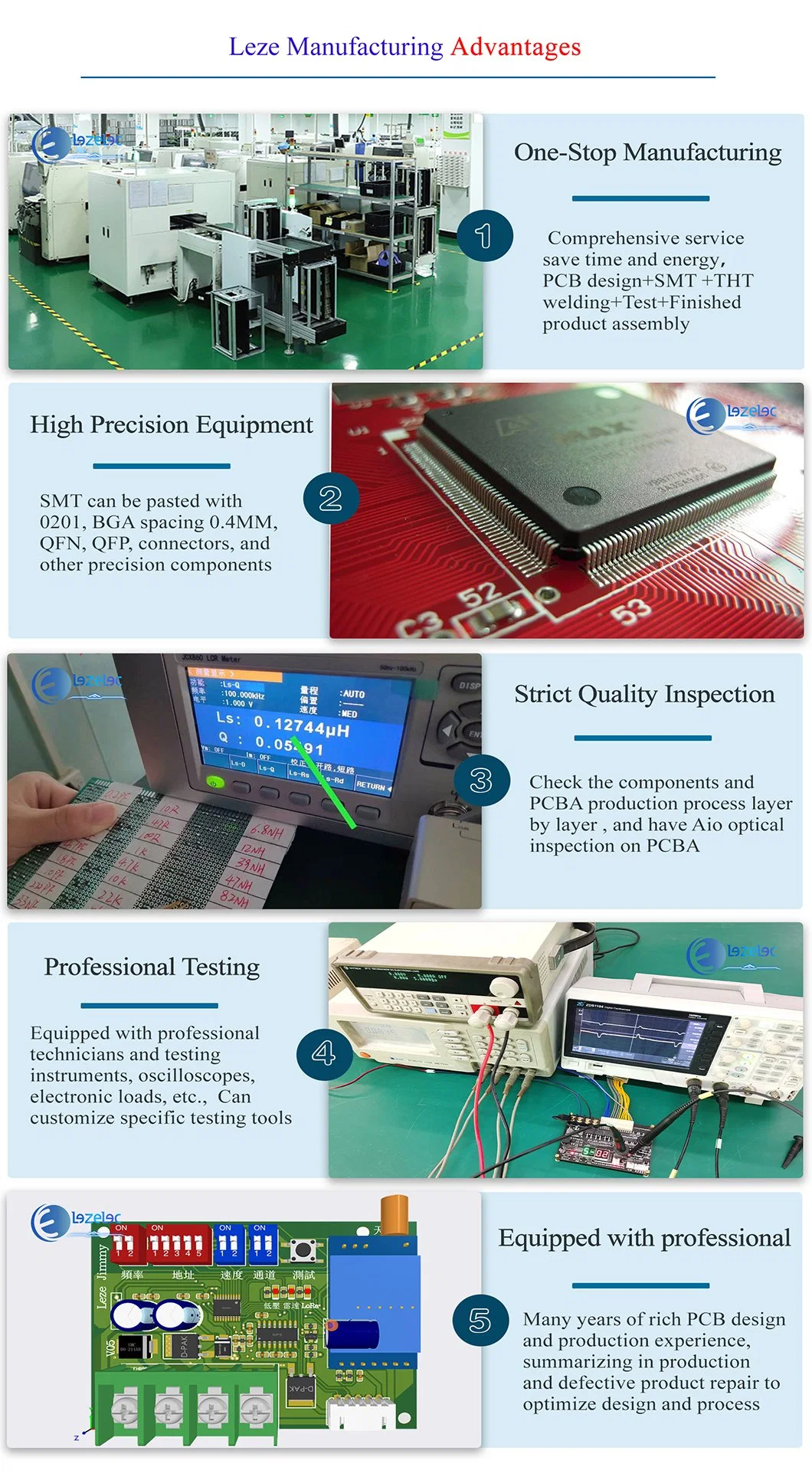 Design Schematic PCB Layout MCU Programming Structural Design Aoi /PCBA Testing