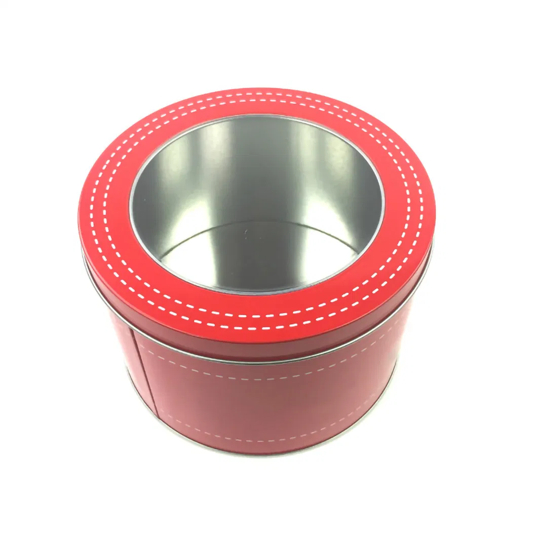 Round Window Tin Box Biscuit Tea Tin Electronic Watch Iron Box